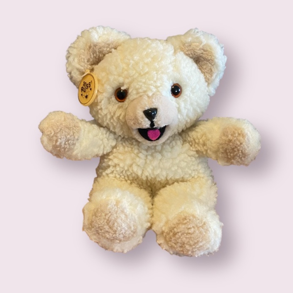 Vintage 1986 Snuggle Bear Stuffed Plush Lever Brothers Company Russ 10”